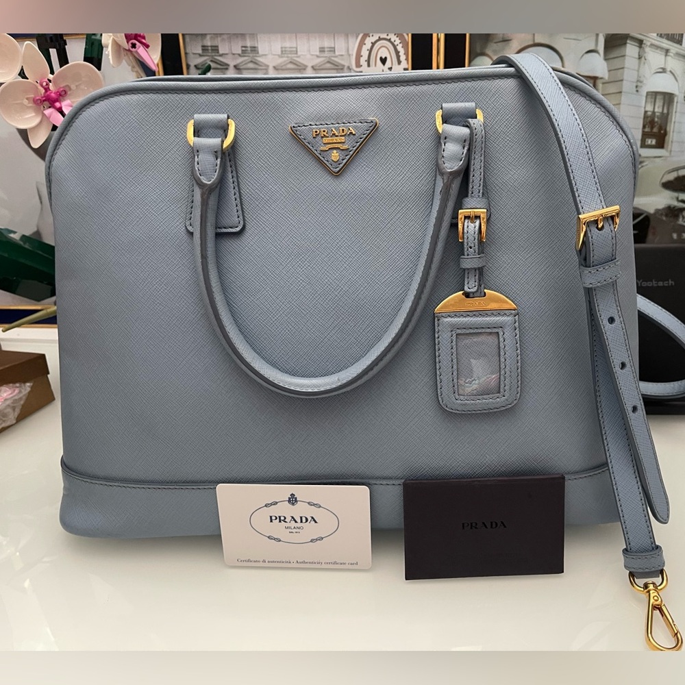 Authentic Prada Saffiano Leather bag adjustable strap with card,&COA & dust bag